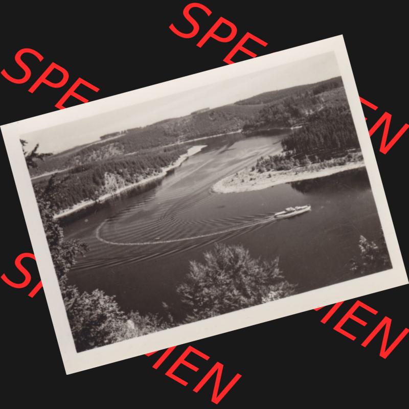 Fotos DDR, Bezirk Gera, Kreis Jena, Am Stausee der Saaletalsperre, Verlag Bildverlag Photo-König 1967, Lobenstein Blick vom Blaupunkt. Foto-Handabzüge aus... Sammlung