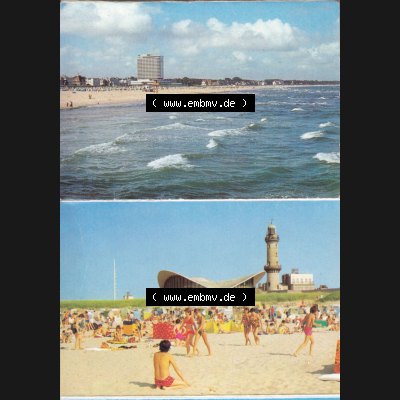 Fotos DDR Bezirk Rostock, Stadtkreis Rostock, Hansestadt Rostock-Warnemünde, Leporello mit 10 Ansichten Hotel Neptun und Am Strand. DDR Bezirk Rostock, Stadtkreis Rostock,... Sammlung