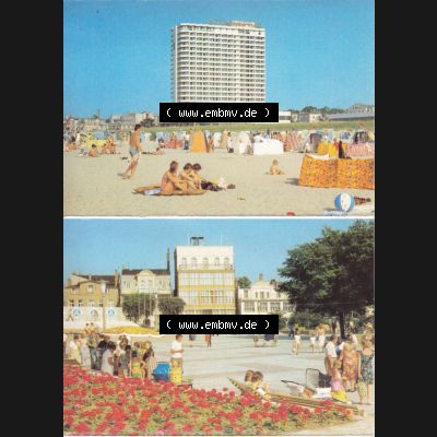Fotos DDR Bezirk Rostock, Stadtkreis Rostock, Hansestadt Rostock-Warnemünde, Leporello mit 10 Ansichten Hotel Neptun und Am Leuchtturm. DDR Bezirk Rostock, Stadtkreis... Sammlung