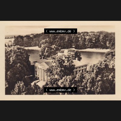 Altes Foto Wörlitz DDR Bezirk Halle, Kreis Wittenberg, Wörlitzer Park 1950-er Jahre in s/w, 1959, 9. Blick auf das Schloss-Museum und See. Serie von... Sammlung
