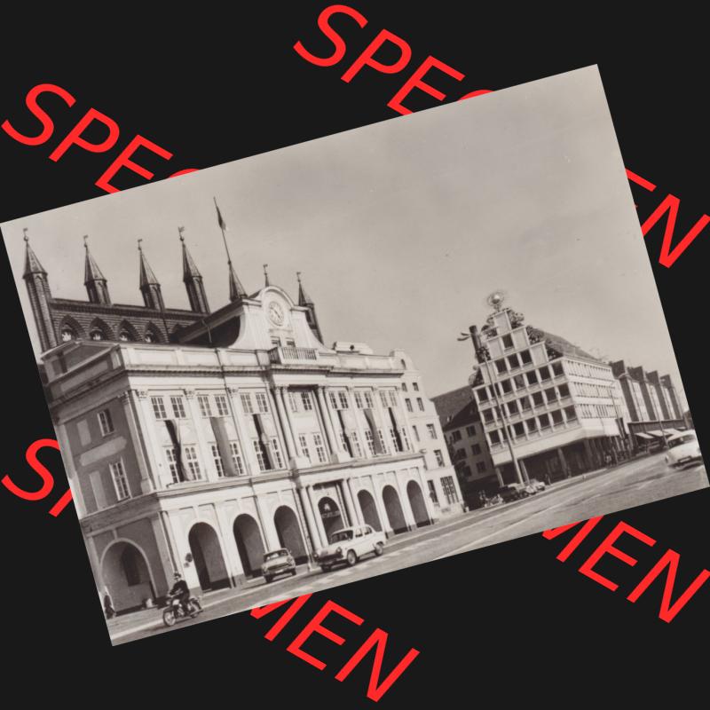 Ansichtskarte DDR Bezirk Rostock, Stadtkreis Rostock, Hansestadt Rostock Ansicht 1973, Rathaus uns Haus Sonne, Wohnheim der Deutschen Seereederei, Gaststätte.... Sammlung