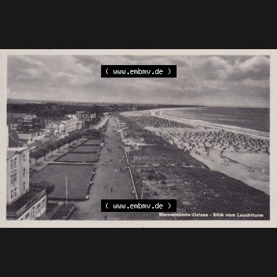 Ansichtskarte DDR Bezirk Rostock, Stadtkreis Rostock, Hansestadt Rostock Ansicht 1956, Warnemünde-Ostsee - Blick vom Leuchtturm. Alte Ansicht in der DDR Bezirk Rostock,... Sammlung