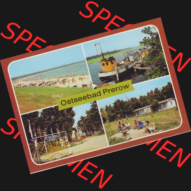 Alte Ansichtskarte DDR Bezirk Rostock, Kreis Ribnitz-Damgarten, Ostseebad Prerow 1986, Prerower Strand, Fischerboote, Ferienlager und Pionierlager. Alte Ansichtskarte... Sammlung