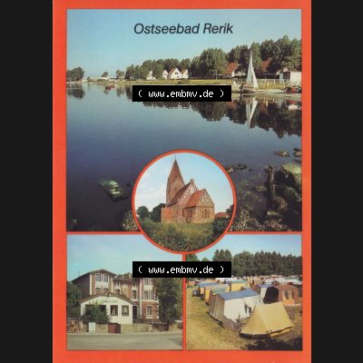 Alte Ansichtskarte in Farbe DDR Bezirk Rostock, Kreis Bad Doberan, Ostseebad Rerik 1986, Am Salzhaff, Kirche, Rat der Stadt, Mehrbildkarte. Alte Ansichtskarte... Sammlung