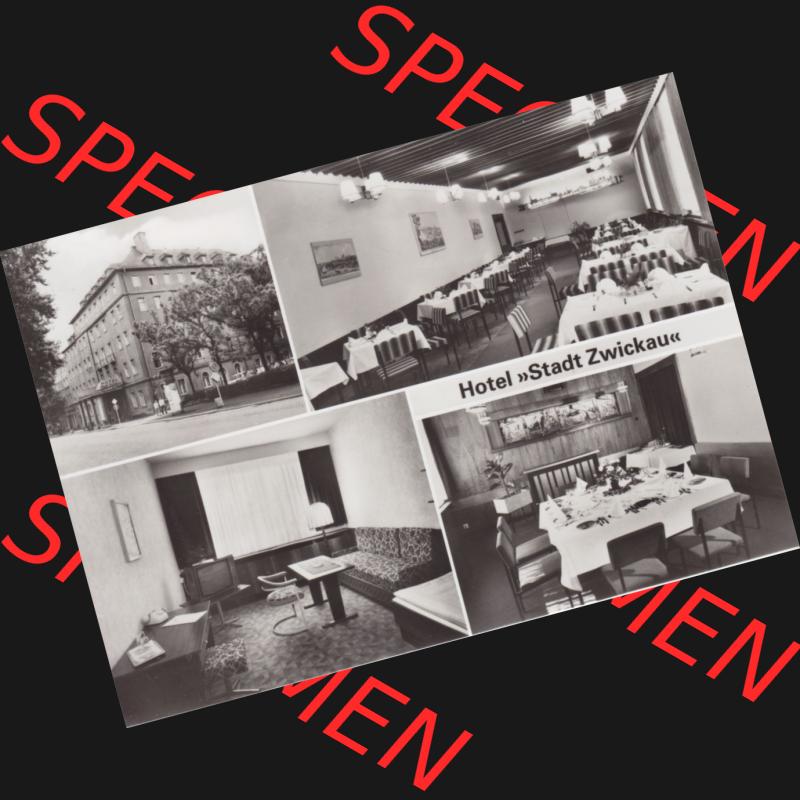 Alte Historische Ansichtskarte DDR Bezirk Karl-Marx-Stadt, Kreis Zwickau, Stadt Zwickau der DDR, Zwickauer HO-Gaststätten 1983, Zwickau Bahnhofsstraße Hotel Stadt Zwickau.... Sammlung
