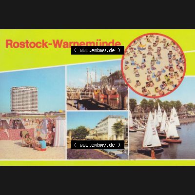 Ansichtskarten DDR Bezirk Rostock, Stadtkreis Rostock, Hansestadt Rostock-Warnemünde 1984, Hotel Neptun, Hafen am alten Strom, Strandhotel, Jachthafen. DDR... Sammlung