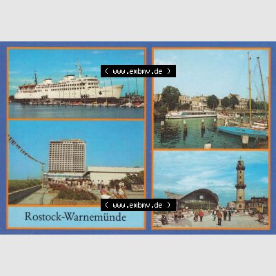 Ansichtskarten DDR Bezirk Rostock, Stadtkreis Rostock, Hansestadt Rostock-Warnemünde Fährschiff Warnemünde, Hotel Neptun, Am alten Strom, Leuchtturm.... Sammlung