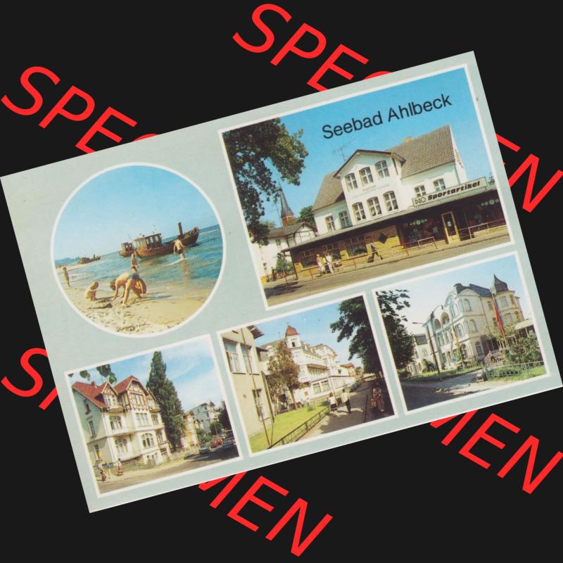 Alte Ansichtskarte DDR Bezirk Rostock, Kreis Wolgast, Ahlbeck Usedom Fischerstrand, Betriebsferienheim des VEB Walzwerk Finow. Alte Ansichtskarte der DDR Bezirk Rostock,... Sammlung