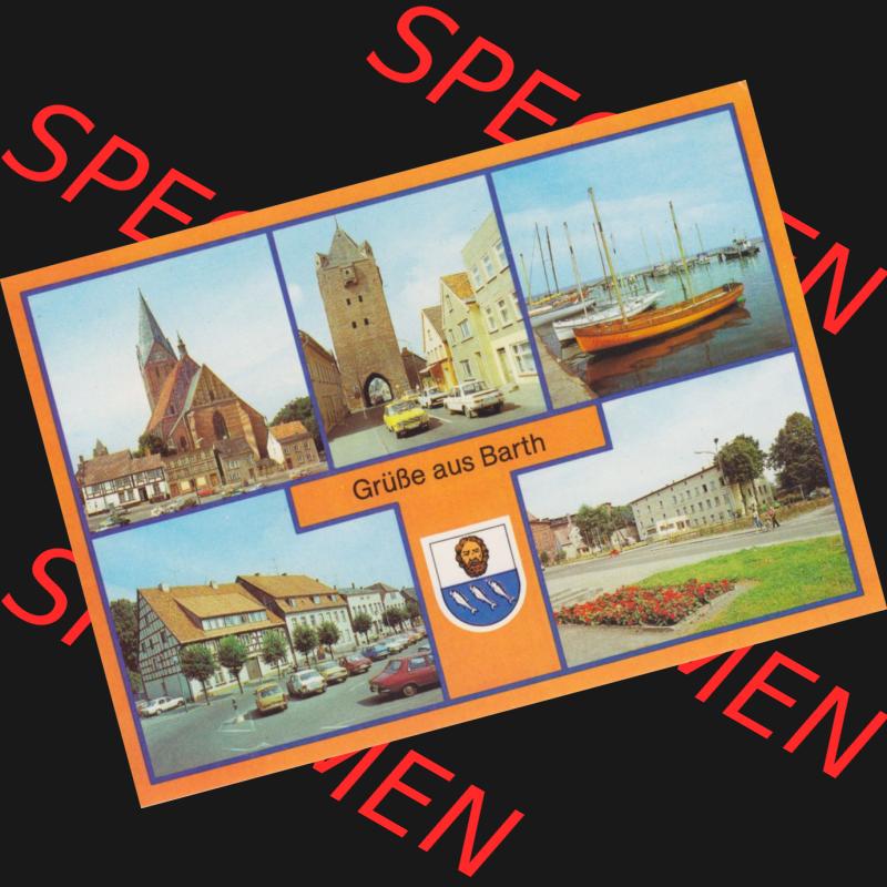 Ansichtskarten DDR Bezirk Rostock, Kreis Ribnitz-Damgarten, Barth Barth, Kirche, Dammtor, Hafen, Marktplatz, Platz der Freiheit. Alte Ansichtskarte mit... Sammlung