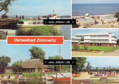 Ostseebad Zinnowitz auf der Insel Usedom 1981, Am Achterwasser, Bootshafen, Zugang zum Strand, FDGB-Feriendienst IG Wismut. Alte... Sammlung