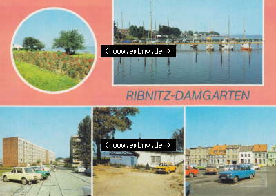 Kreis Ribnitz-Damgarten, Stadt Ribnitz-Damgarten 1985, Grünanlagen am Segelhafen, Gdansker Straße. Alte Ansichtskarte Sammlung
