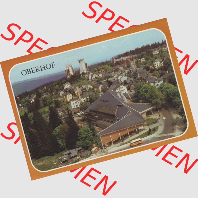 Alte Ansichtskarte DDR Bezirk Suhl, Kreis Schmalkalden-Meiningen, Oberhof AK-Mappe von 1988, Oberhof Umschlag-Karte. Alte Ansichtskarten aus einer Mappe aus dem Jahr 1988 der DDR,... Sammlung