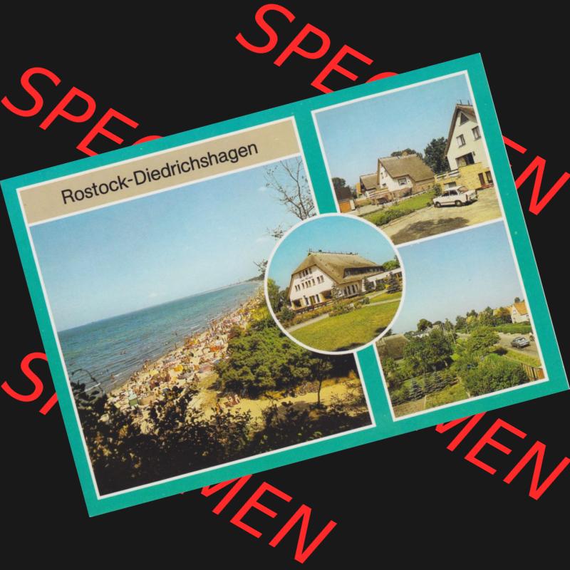 Ansichtskarten DDR Bezirk Rostock, Stadtkreis Rostock, Hansestadt Rostock Strand am Naturschutzgebiet Stolters, Ferienheim Uns Hüsung, Am Stolteraer Weg. Alte Ansicht... Sammlung