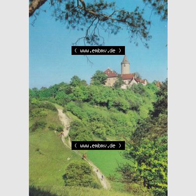 Ansichtskarten DDR Burgen unserer Heimat 1990, Kahla, Kreis Jena, Blick zur Leuchtenburg. Alte Ansichtskarten aus einer Mappe aus dem Jahr 1990 der DDR, Produziert und vertrieben... Sammlung