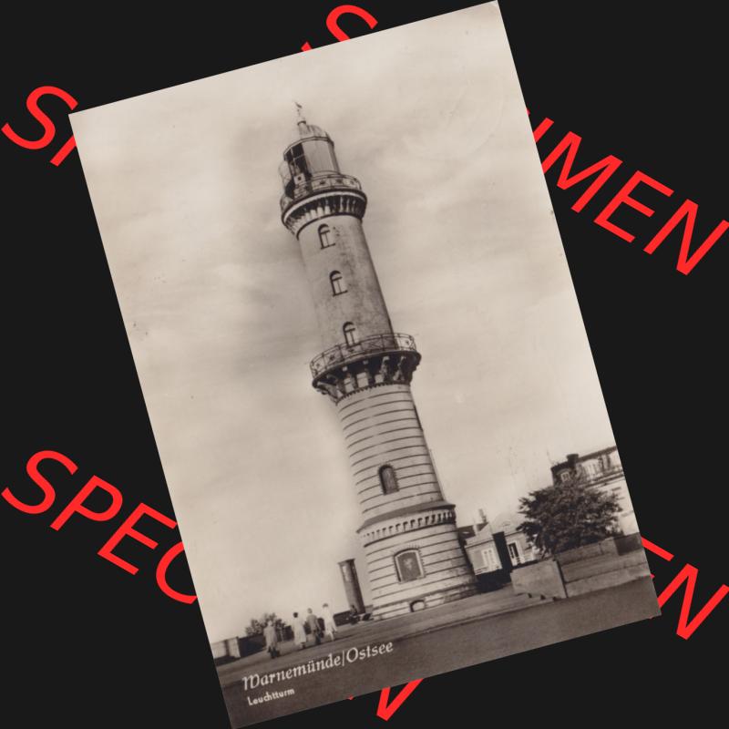 Ansichtskarte DDR Bezirk Rostock, Stadtkreis Rostock, Hansestadt Rostock Ansicht 1960. Warnemünde Leuchtturm, Einbildkarte in Schwarzweiß. Alte Ansicht in der... Sammlung