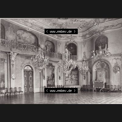 Alte s/w Ansichtskarte Echt Foto DDR Bezirk Gera, Kreis Rudolstadt, Museen Schloss Heidecksburg (Thüringen) 1983, Großer Festsaal. Echt Foto Ansichtskarte... Sammlung
