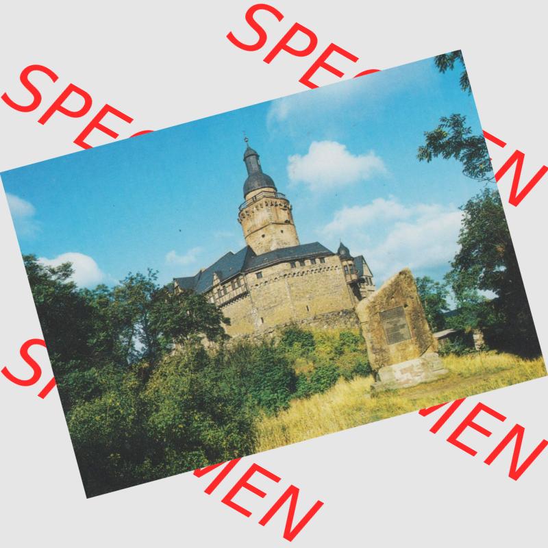 Ansichtskarten DDR Burgen unserer Heimat 1990, Burg Falkenstein im Harz. Alte Ansichtskarten aus einer Mappe aus dem Jahr 1990 der DDR, Produziert und vertrieben in der Deutschen Demokratischen... Sammlung