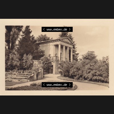 Altes Foto Wörlitz DDR Bezirk Halle, Kreis Wittenberg, Wörlitzer Park 1950-er Jahre in s/w, 1959, 6. Der Floratempel. Serie von 1959 vom Heldge-Verlag... Sammlung