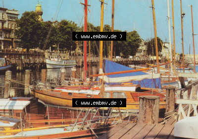 Hansestadt Rostock-Warnemünde 1985, Am Alten Strom, Hafen und Schiffe. DDR Bezirk Rostock Sammlung