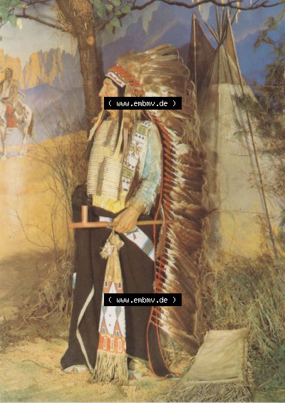 1987, Häuptling American horse. Alte Ansichtskarte, Kreis Dresden, Radebeul Karl-May-Museum hier im online Katalog katalogisiert Sammlung