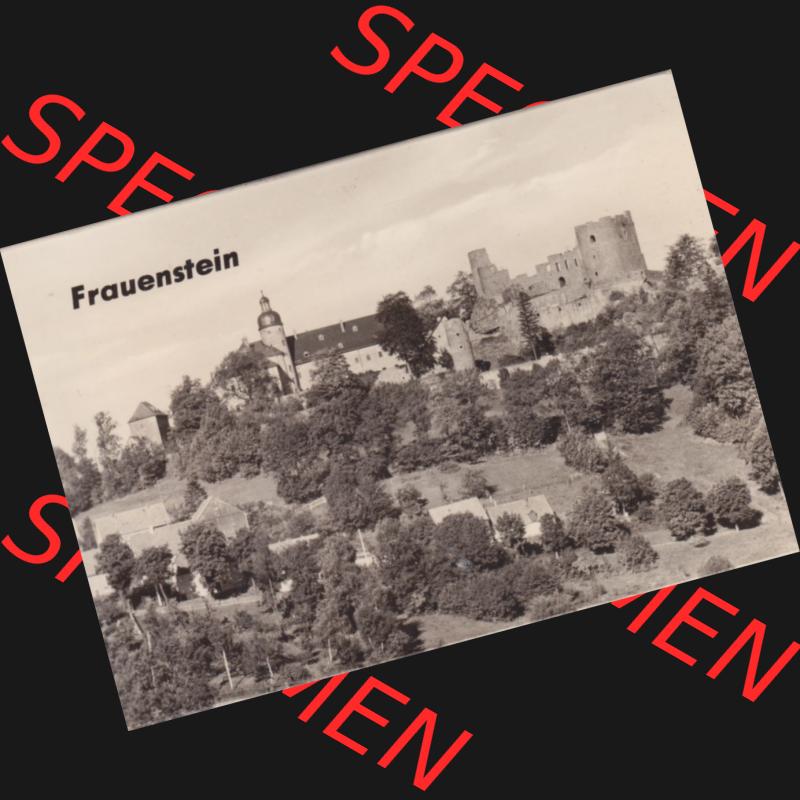 Fotos DDR, Bezirk Karl-Marx-Stadt, Kreis Brand-Erbisdorf, Klein-Stadt Frauenstein Blick aufs Schloss und Burgruine. Fotos in s/w bzw. in schwarzweiß der Burgruine... Sammlung