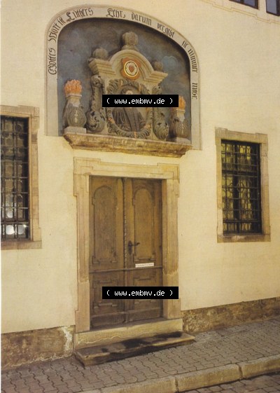 1985, Lutherrelief über der Haustür, Sandstein 1693 Sammlung