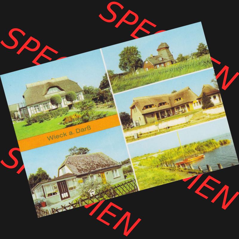 Alte Ansichtskarte DDR Bezirk Rostock, Kreis Ribnitz-Damgarten, Allgemein 1982, Wieck am Darß, Schifferhaus, Cafe Wieck, Ehemalige Mühle, Eiscagfe Lange,... Sammlung