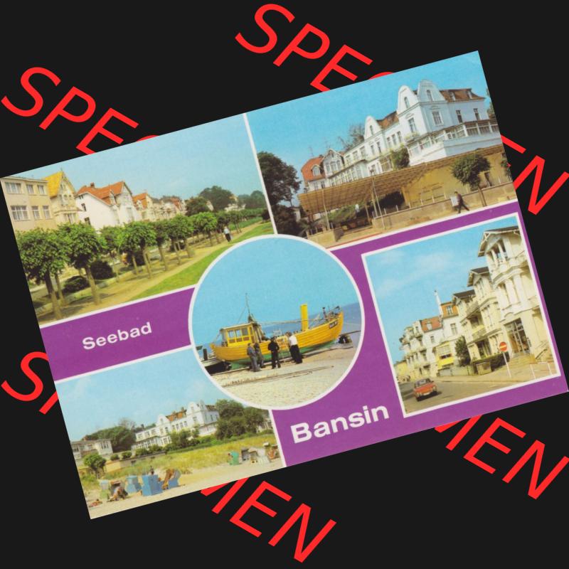 Ansichtskarte DDR Bezirk Rostock, Kreis Wolgast, Seebad Bansin auf der Insel Usedom 1985, Seebad Bansin, Strandpromenade, FDGB-Erholungsheim Josef Orlopp, Strand.... Sammlung