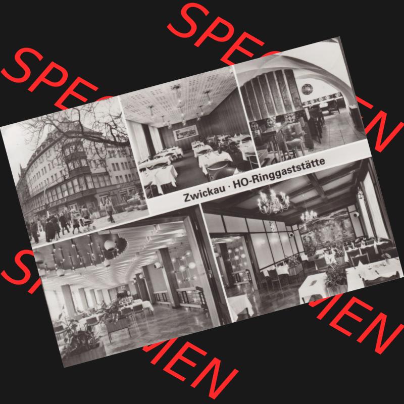 Alte Historische Ansichtskarte DDR Bezirk Karl-Marx-Stadt, Kreis Zwickau, Stadt Zwickau der DDR, Zwickauer HO-Gaststätten 1983, Zwickau Dr.-Friedrichsring - HO-Ringgaststätte.... Sammlung