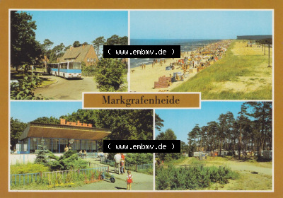 Hansestadt Rostock 1985, Rostock-Markgrafenheide, Buswendeschleife, Strand, Gaststätte "Krakus" Sammlung