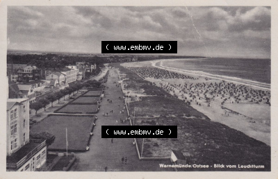 Ansichtskarte DDR Bezirk Rostock, Stadtkreis Rostock, Hansestadt Rostock Ansicht 1956, Warnemünde-Ostsee - Blick vom Leuchtturm.... Sammlung