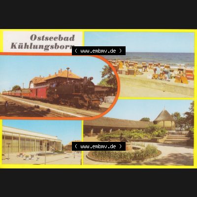 Alte Ansichtskarte DDR Bezirk Rostock, Kreis Bad Doberan, Ostseebad Kühlungsborn 1981, Eisenbahn Molli, Strand, FDGB-Erholungsheim Ernst Gruber. Alte Ansichtskarte... Sammlung