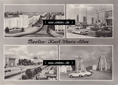 Stadt Berlin in s/w 1965, Berlin Hauptstadt der Deutschen Demokratischen Republik, Karl-Marx-Allee. Stadtansichten der Stadt Berlin,... Sammlung