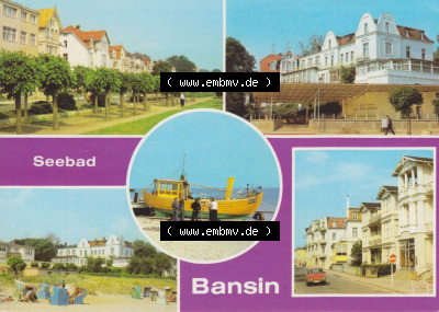 Seebad Bansin auf der Insel Usedom 1985, Seebad Bansin, Strandpromenade, FDGB-Erholungsheim Josef Orlopp, Strand. Alte Ansichtskarte Sammlung