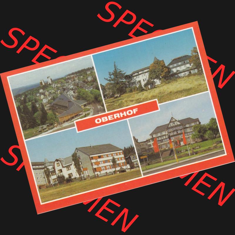 Alte Ansichtskarte DDR Bezirk Suhl, Kreis Schmalkalden-Meiningen, Oberhof AK-Mappe von 1988, Oberhof, Mehrbildkarte. Alte Ansichtskarten aus einer Mappe aus dem Jahr 1988... Sammlung