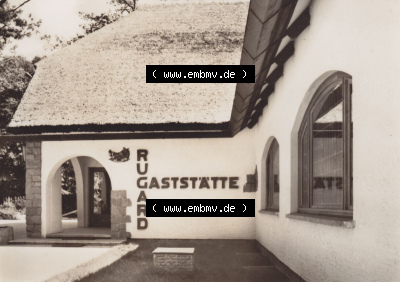 Alte Ansichtskarte DDR Bezirk Rostock, Kreis Rügen (Insel Rügen), Stadt Bergen - Rugard HO-Gaststätte 1974, Rugard Gaststätte... Sammlung