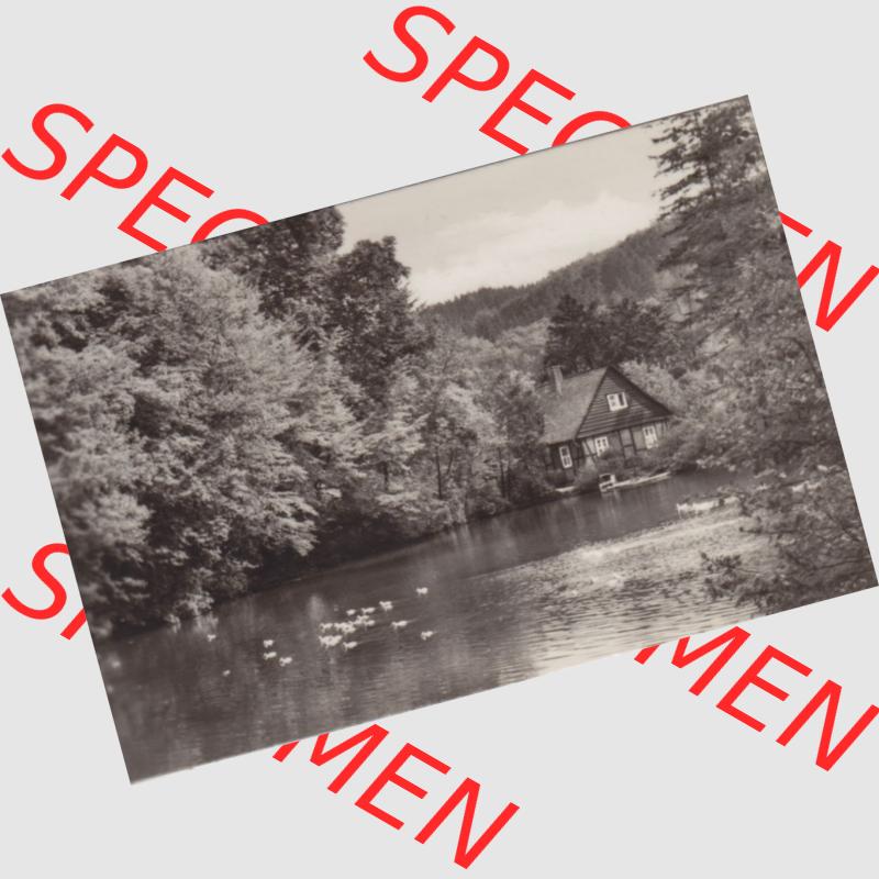 Altes Foto der DDR, Bezirk Magdeburg, Kreis Wernigerode, Stadt Wernigerode am Harz 1970, Das Forsthaus im Christianental. Das alte Foto wurde 1970 innerhalb einer Foto-Mappe... Sammlung