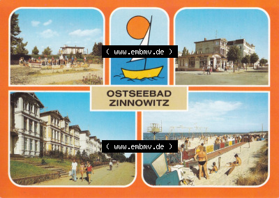 Ostseebad Zinnowitz auf der Insel Usedom mit Minisportanlage Zinnowitz, Karl-Marx-Straße mit Ferienheim der IG Wismut, Strand... Sammlung