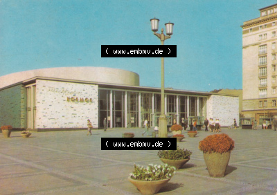 Ansicht in Farbe 1965, Kino Kosmos in Berlin der DDR Sammlung