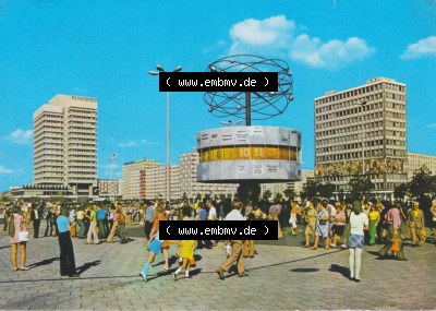 Ansicht in Farbe 1975, Urania-Säule mit Weltzeituhr Sammlung