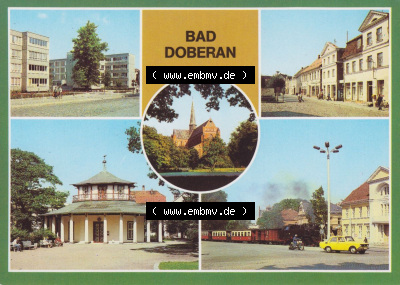 Stadt Bad Doberan 1984 Polytechnische Oberschule, Markt, Am Kamp, Mehrbildkarte. Alte Ansichtskarte Sammlung