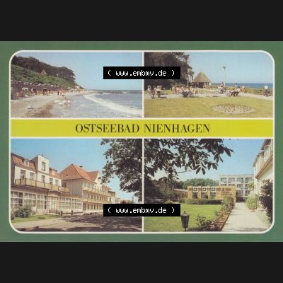 Ansichtskarten DDR Bezirk Rostock, Kreis Bad Doberan, Kleine Sammlung 1986, Ostseebad Nienhangen, Strand, FDGB-Erholungsheim Seestern. Alte Ansichtskarte der DDR Bezirk... Sammlung