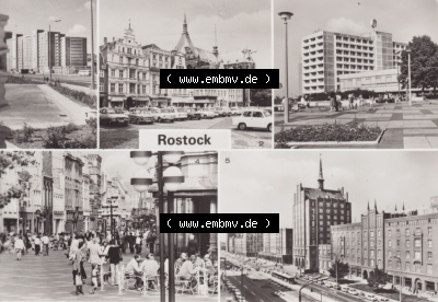 Ansichtskarte DDR Bezirk Rostock, Stadtkreis Rostock, Hansestadt Rostock Ansicht 1984, Vogelteichplatz, Ernst-Thälmann-PLatz,... Sammlung