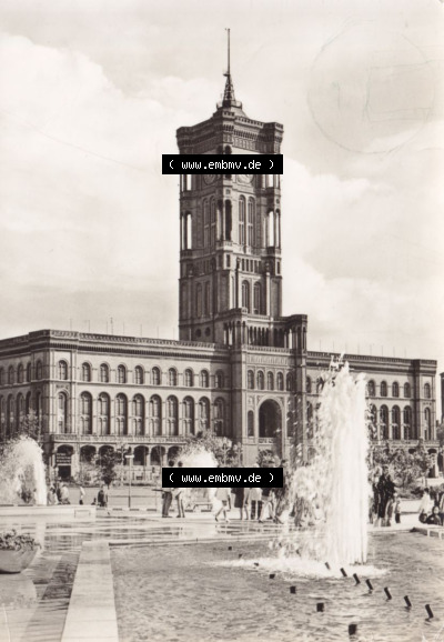 Stadt Berlin in s/w 1973, Rathaus in Berlin. Stadtansichten der Stadt Berlin, mit alter Ansicht in Schwarzweiß der Hauptstadt... Sammlung