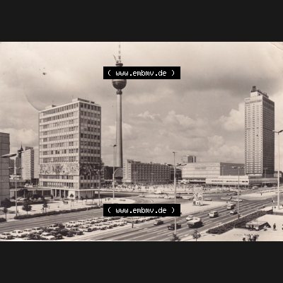 Ansichtskarten DDR Bezirk Berlin, Stadt Berlin in schwarzweiß 1973, Alexanderplatz in Berlin. Stadtansichten der Stadt Berlin, mit Ansicht in Schwarzweiß der Hauptstadt... Sammlung