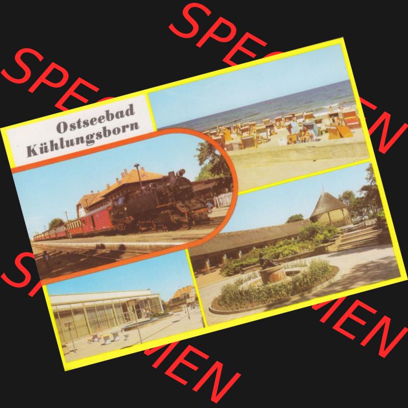 Alte Ansichtskarte DDR Bezirk Rostock, Kreis Bad Doberan, Ostseebad Kühlungsborn 1981, Eisenbahn Molli, Strand, FDGB-Erholungsheim Ernst Gruber. Alte Ansichtskarte... Sammlung