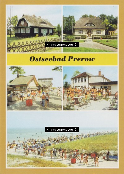 Ostseebad Prerow Rohrgedeckter Katen, Bergstraße, Rat der Gemeinde, HO-Gaststätte. Alte Ansichtskarte Sammlung