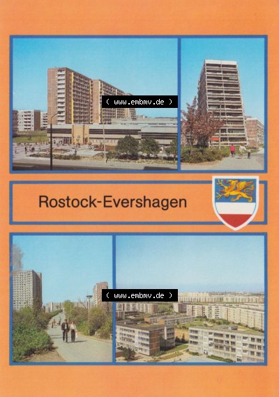 Stadtkreis Rostock, Hansestadt Rostock 1986, Bertolt-Brecht-Straße, Blick vom S-Bahnhof. Alte Ansicht Sammlung