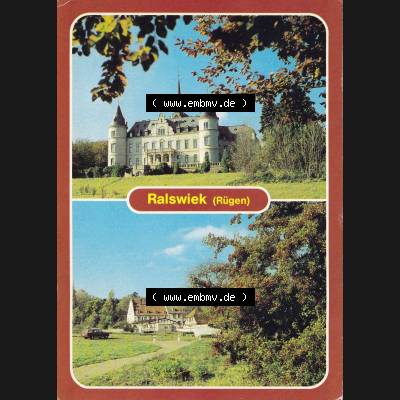 Alte Ansichtskarte DDR Bezirk Rostock, Kreis Rügen (Insel Rügen), Ralswiek DDR Ralswiek Rügen Schloss, Feierabendheim. Sammlung