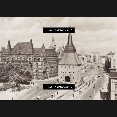 Ansichtskarte DDR Bezirk Rostock, Stadtkreis Rostock, Hansestadt Rostock Ansicht 1973, Rostocker Stein Tor, Einbildkarte. Alte Ansicht in der DDR Bezirk Rostock, Stadtkreis... Sammlung
